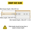 image:imageVEVOR 1 Pair Full Extension Drawer Slides 18 20 22 28 30 32 36 38 40 44 48 52 56 60 in 500 lbs Load Capacity Locking Drawer Slides Ball Bearing with Lock Side Mount Drawer Slide Rail18 Inch