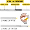 image:imageVEVOR 1 Pair Full Extension Drawer Slides 18 20 22 28 30 32 36 38 40 44 48 52 56 60 in 500 lbs Load Capacity Locking Drawer Slides Ball Bearing with Lock Side Mount Drawer Slide Rail22 Inch