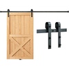 image:imageVEVOR 10FT Sliding Barn Door Hardware Kit 330 LBS Weight Capacity Compatible with 60 Inches Max Width amp 138 to 134 Inches Thickness Single Sliding Barn Door Durable Track amp Jshape RollerBlackJshaped  Black
