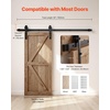 image:imageVEVOR 10FT Sliding Barn Door Hardware Kit 330 LBS Weight Capacity Compatible with 60 Inches Max Width amp 138 to 134 Inches Thickness Single Sliding Barn Door Durable Track amp Jshape RollerBlackJshaped  Black