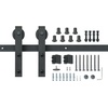 image:imageVEVOR 10FT Sliding Barn Door Hardware Kit 330 LBS Weight Capacity Compatible with 60 Inches Max Width amp 138 to 134 Inches Thickness Single Sliding Barn Door Durable Track amp Jshape RollerBlackJshaped  Black