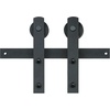 image:imageVEVOR 10FT Sliding Barn Door Hardware Kit 330 LBS Weight Capacity Compatible with 60 Inches Max Width amp 138 to 134 Inches Thickness Single Sliding Barn Door Durable Track amp Jshape RollerBlackIshaped  Black