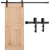 image:imageVEVOR 10FT Sliding Barn Door Hardware Kit 330 LBS Weight Capacity Compatible with 60 Inches Max Width amp 138 to 134 Inches Thickness Single Sliding Barn Door Durable Track amp Jshape RollerBlackJshaped  Black