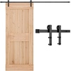image:imageVEVOR 10FT Sliding Barn Door Hardware Kit 330 LBS Weight Capacity Compatible with 60 Inches Max Width amp 138 to 134 Inches Thickness Single Sliding Barn Door Durable Track amp Jshape RollerBlackIshaped  Black