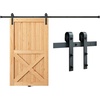 image:imageVEVOR 10FT Sliding Barn Door Hardware Kit 330 LBS Weight Capacity Compatible with 60 Inches Max Width amp 138 to 134 Inches Thickness Single Sliding Barn Door Durable Track amp Jshape RollerBlackJshaped  Black