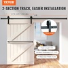 image:imageVEVOR 10FT Sliding Barn Door Hardware Kit 330 LBS Weight Capacity Compatible with 60 Inches Max Width amp 138 to 134 Inches Thickness Single Sliding Barn Door Durable Track amp Jshape RollerBlackJshaped  Black