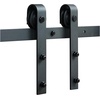 image:imageVEVOR 10FT Sliding Barn Door Hardware Kit 330 LBS Weight Capacity Compatible with 60 Inches Max Width amp 138 to 134 Inches Thickness Single Sliding Barn Door Durable Track amp Jshape RollerBlackJshaped  Black