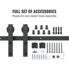 image:imageVEVOR 10FT Sliding Barn Door Hardware Kit 330 LBS Weight Capacity Compatible with 60 Inches Max Width amp 138 to 134 Inches Thickness Single Sliding Barn Door Durable Track amp Jshape RollerBlackJshaped  Black
