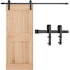 image:imageVEVOR 10FT Sliding Barn Door Hardware Kit 330 LBS Weight Capacity Compatible with 60 Inches Max Width amp 138 to 134 Inches Thickness Single Sliding Barn Door Durable Track amp Jshape RollerBlackJshaped  Black