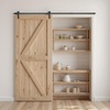 image:imageVEVOR 10FT Sliding Barn Door Hardware Kit 330 LBS Weight Capacity Compatible with 60 Inches Max Width amp 138 to 134 Inches Thickness Single Sliding Barn Door Durable Track amp Jshape RollerBlackIshaped  Black