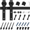 image:imageVEVOR 10FT Sliding Barn Door Hardware Kit 330 LBS Weight Capacity Compatible with 60 Inches Max Width amp 138 to 134 Inches Thickness Single Sliding Barn Door Durable Track amp Jshape RollerBlackJshaped  Black