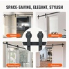 image:imageVEVOR 10FT Sliding Barn Door Hardware Kit 330 LBS Weight Capacity Compatible with 60 Inches Max Width amp 138 to 134 Inches Thickness Single Sliding Barn Door Durable Track amp Jshape RollerBlackJshaped  Black