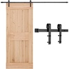 image:imageVEVOR 10FT Sliding Barn Door Hardware Kit 330 LBS Weight Capacity Compatible with 60 Inches Max Width amp 138 to 134 Inches Thickness Single Sliding Barn Door Durable Track amp Jshape RollerBlackJshaped  Black
