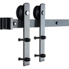 image:imageVEVOR 10FT Sliding Barn Door Hardware Kit 330 LBS Weight Capacity Compatible with 60 Inches Max Width amp 138 to 134 Inches Thickness Single Sliding Barn Door Durable Track amp Jshape RollerBlackIshaped  Black