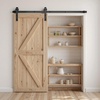 image:imageVEVOR 10FT Sliding Barn Door Hardware Kit 330 LBS Weight Capacity Compatible with 60 Inches Max Width amp 138 to 134 Inches Thickness Single Sliding Barn Door Durable Track amp Jshape RollerBlackJshaped  Black