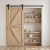 image:imageVEVOR 10FT Sliding Barn Door Hardware Kit 330 LBS Weight Capacity Compatible with 60 Inches Max Width amp 138 to 134 Inches Thickness Single Sliding Barn Door Durable Track amp Jshape RollerBlackJshaped  Black