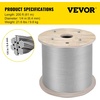 image:imageVEVOR 14 Stainless Steel Cable 200FT T304 7x19 Tighter Core Cable Railing System Wire Rope Aircraft Deck Railing Kit Fence WireT304 200FT