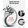 image:imageVEVOR 18 Inch Wire Rope 500 ft Length 316 Stainless Steel Wire Cable with Cutter 1760 lbs Breaking Strength 1 x 19 Strands Construction Steel Cable for Deck Railing System Garden Trellis1000ft