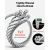 image:imageVEVOR 18 Inch Wire Rope Kit 100 ft Length 304 Stainless Steel Wire Cable with Cutter 1600 lbs Breaking Strength 7 x 7 Strands Construction Steel Cable for Deck Railing System Garden Trellis689 x 138 in