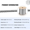 image:imageVEVOR 18 Stainless Steel Cable Railing Kit 600 FT 316 Marine Aircraft Cable With Cutter and Gloves 1600 lbs Breaking Strength 7x7 Strands for Handrail Stair Decking Fence Outdoors18 Cable