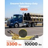 image:imageVEVOR 18PCS E Track Ratchet Strap 2 x 15ETrack Straps 4400 LBS Breaking Strength Polyester Webbing amp Spring Fitting amp Ratchets Durable TieDowns for Tires Motorcycles Trailers Loads Yellow  4400 LBS Breaking Strength Polyester Webbing Spring Fitting amp Ratchets For Tires Motorcycles Trailers Loads Yellow2 x 30