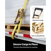 image:imageVEVOR 18PCS E Track Ratchet Strap 2 x 15ETrack Straps 4400 LBS Breaking Strength Polyester Webbing amp Spring Fitting amp Ratchets Durable TieDowns for Tires Motorcycles Trailers Loads Yellow  4400 LBS Breaking Strength Polyester Webbing Spring Fitting amp Ratchets For Tires Motorcycles Trailers Loads Yellow2 x 30