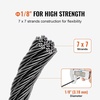 image:imageVEVOR 316 T304 Stainless Steel Cable 250FT 3700 LBS Breaking Strength Cable Railing System Wire Rope Aircraft Deck Railing Kit Fence Wire18 Black