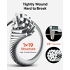 image:imageVEVOR 316 T304 Stainless Steel Cable 250FT 3700 LBS Breaking Strength Cable Railing System Wire Rope Aircraft Deck Railing Kit Fence Wire18 Cable
