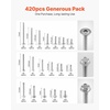 image:imageVEVOR 420 PCS Stainless Steel Self Drilling Screws Assortment Kit 8 amp 10 Sheet Metal Screws with Phillips Truss amp Hex Head 12 to 2 Inch Length for Metal Wood DIY