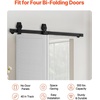 image:imageVEVOR 52 BiFolding Sliding Barn Door Hardware Track Kit Bifold Sliding Door Hardware Slide Smoothly Quietly Heavy Duty Easy to Install for Four 12 Closet Pantry Laundry Barn Doors No Door40 for 2 doors
