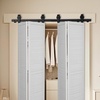 image:imageVEVOR 52 BiFolding Sliding Barn Door Hardware Track Kit Bifold Sliding Door Hardware Slide Smoothly Quietly Heavy Duty Easy to Install for Four 12 Closet Pantry Laundry Barn Doors No Door52 for 4 doors