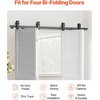 image:imageVEVOR 52 BiFolding Sliding Barn Door Hardware Track Kit Bifold Sliding Door Hardware Slide Smoothly Quietly Heavy Duty Easy to Install for Four 12 Closet Pantry Laundry Barn Doors No Door76 for 4 doors