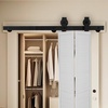 image:imageVEVOR 52 BiFolding Sliding Barn Door Hardware Track Kit Bifold Sliding Door Hardware Slide Smoothly Quietly Heavy Duty Easy to Install for Four 12 Closet Pantry Laundry Barn Doors No Door36 for 2 doors