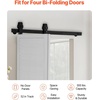 image:imageVEVOR 52 BiFolding Sliding Barn Door Hardware Track Kit Bifold Sliding Door Hardware Slide Smoothly Quietly Heavy Duty Easy to Install for Four 12 Closet Pantry Laundry Barn Doors No Door36 for 2 doors
