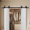 image:imageVEVOR 52 BiFolding Sliding Barn Door Hardware Track Kit Bifold Sliding Door Hardware Slide Smoothly Quietly Heavy Duty Easy to Install for Four 12 Closet Pantry Laundry Barn Doors No Door60 for 4 doors