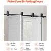 image:imageVEVOR 52 BiFolding Sliding Barn Door Hardware Track Kit Bifold Sliding Door Hardware Slide Smoothly Quietly Heavy Duty Easy to Install for Four 12 Closet Pantry Laundry Barn Doors No Door52 for 4 doors