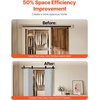 image:imageVEVOR 52 BiFolding Sliding Barn Door Hardware Track Kit Bifold Sliding Door Hardware Slide Smoothly Quietly Heavy Duty Easy to Install for Four 12 Closet Pantry Laundry Barn Doors No Door76 for 4 doors