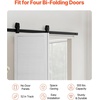 image:imageVEVOR 52 BiFolding Sliding Barn Door Hardware Track Kit Bifold Sliding Door Hardware Slide Smoothly Quietly Heavy Duty Easy to Install for Four 12 Closet Pantry Laundry Barn Doors No Door52 for 2 doors