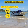 image:imageVEVOR Anchor Rode and Chain 15 x 516 Boat Anchor Chain 12 x 200 Nylon Rope 22T Chain Tension Galvanized Steel Chain WindlassGrade Three Strand Twist Nylon Anchor Chain for Boats Ships