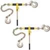 image:imageVEVOR Chain and Binder Kit 3812 Ratchet Load Binders 9200 lbs Working Load Limit 38 x 10 G80 Chains with Grab Hooks Ratchet Binders and Chains for Truck Tie Down Hauling Towing 2 Set2P 2ft