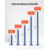 image:imageVEVOR Concrete Screws 100 PCS Kit 316 inch 5 Lengths Assortment with Drill Bits Phillips Head Masonry Screws Blue Coated Carbon Steel for Concrete Brick Block amp Wood