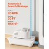 image:imageVEVOR Condensate Pump 124 HP 110 GPH 24 ft Lift 100240V Automatic AC Condensation Removal Pump with Safety Switch amp 20 ft Tubing for Air Conditioner Dehumidifier HVAC Furnace Ice Maker20 ft Lift
