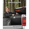 image:imageVEVOR Crossover Truck Tool Box 71x27x18 In Heavy Duty Aluminum Toolbox with Diamond Texture Pick Up Truck Bed RV Trailer Toolbox Waterproof Storage Organizer with Lock Keys Side Handles Black712718