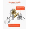 image:imageVEVOR Entry Door Locksets with Deadbolt 5 Pack Satin Nickel Entry Lever and Single Cylinder Deadbolt Keyed Alike Combo Pack Fit for 138 to 134 Door Thickness for Entrance and FrontPearl Chrome