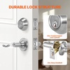 image:imageVEVOR Entry Door Locksets with Deadbolt 5 Pack Satin Nickel Entry Lever and Single Cylinder Deadbolt Keyed Alike Combo Pack Fit for 138 to 134 Door Thickness for Entrance and FrontPearl Chrome