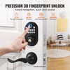 image:imageVEVOR Entry Door Locksets with Deadbolt 5 Pack Satin Nickel Entry Lever and Single Cylinder Deadbolt Keyed Alike Combo Pack Fit for 138 to 134 Door Thickness for Entrance and FrontBlack