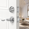 image:imageVEVOR Entry Door Locksets with Deadbolt 5 Pack Satin Nickel Entry Lever and Single Cylinder Deadbolt Keyed Alike Combo Pack Fit for 138 to 134 Door Thickness for Entrance and FrontPearl Chrome