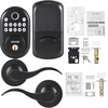 image:imageVEVOR Entry Door Locksets with Deadbolt 5 Pack Satin Nickel Entry Lever and Single Cylinder Deadbolt Keyed Alike Combo Pack Fit for 138 to 134 Door Thickness for Entrance and FrontBlack