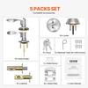 image:imageVEVOR Entry Door Locksets with Deadbolt 5 Pack Satin Nickel Entry Lever and Single Cylinder Deadbolt Keyed Alike Combo Pack Fit for 138 to 134 Door Thickness for Entrance and FrontPearl Chrome