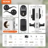 image:imageVEVOR Entry Door Locksets with Deadbolt 5 Pack Satin Nickel Entry Lever and Single Cylinder Deadbolt Keyed Alike Combo Pack Fit for 138 to 134 Door Thickness for Entrance and FrontBlack